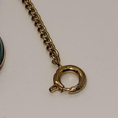 LOT 88:: Vintage RUSSEL 1/20 12k Gold Filled Gemstone Scarab Bracelet w/Saftey chain 7.5"L