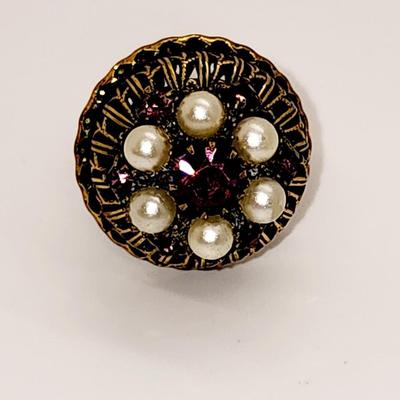 LOT 94:: Vintage Ring LOT - Siverplate- Community spoon ring sz 7, Brutalist Purple stones sz 9 and rest Stretch