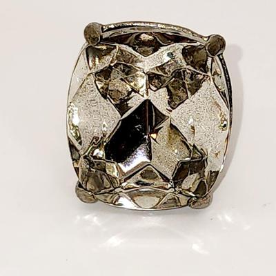 LOT 94:: Vintage Ring LOT - Siverplate- Community spoon ring sz 7, Brutalist Purple stones sz 9 and rest Stretch