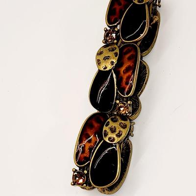 LOT 95:: Two 30" L Necklaces, Two Bracelets and 2 pins featuring Silpada KR "Go Wild" Crystal, Brass, Cowhide Pendant...