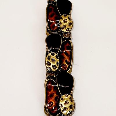 LOT 95:: Two 30" L Necklaces, Two Bracelets and 2 pins featuring Silpada KR "Go Wild" Crystal, Brass, Cowhide Pendant...