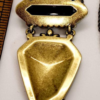 LOT 95:: Two 30" L Necklaces, Two Bracelets and 2 pins featuring Silpada KR "Go Wild" Crystal, Brass, Cowhide Pendant...