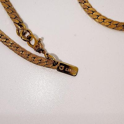 LOT:: Fashion Necklaces and a long gold tone wrap bracelet, featuring Trifari Chain and more