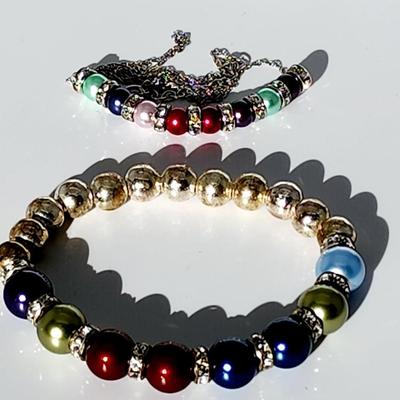 LOT 101:: New Sterling Silver Pearl and Crystal Necklace and Bracelet Set