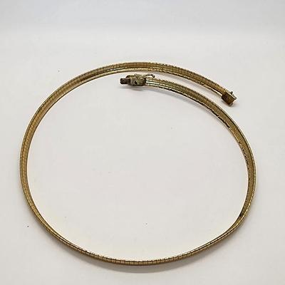 LOT 104:: Vintage 18" L Goldtone Collar Necklace and 7" L Bracelet Set and 2 more bracelets