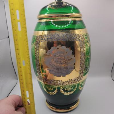 LOT:: 119 Czech Hand Blown Glass Ginger Jar