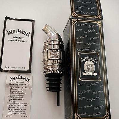 LOT:: New in box Jack Daniel's Crystal Bottle Stopper and Whiskey Barrel Pourer