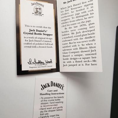 LOT:: New in box Jack Daniel's Crystal Bottle Stopper and Whiskey Barrel Pourer