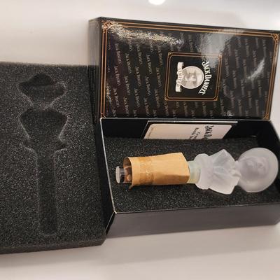 LOT:: New in box Jack Daniel's Crystal Bottle Stopper and Whiskey Barrel Pourer