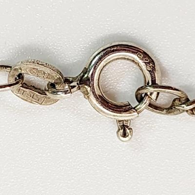 LOT 125:: Vintage 24" L 925 Italy Sterling Silver Pendant Necklace 11.7g