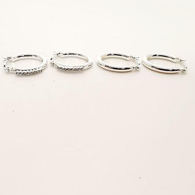 LOT 128:: Pierced Earring Lot- Two pr. Sterling and rest Silvertone