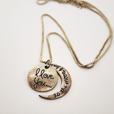 LOT 132:: I love you to the moon necklace and bracelet