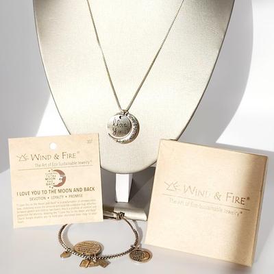 LOT 132:: I love you to the moon necklace and bracelet