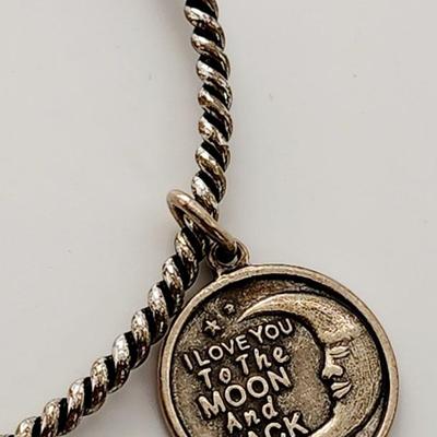 LOT 132:: I love you to the moon necklace and bracelet