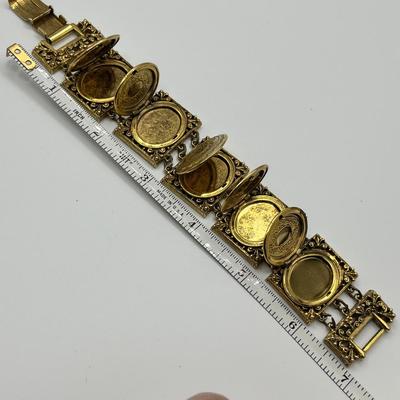 Lot 486 Art Gold Plated bracelet with lockets