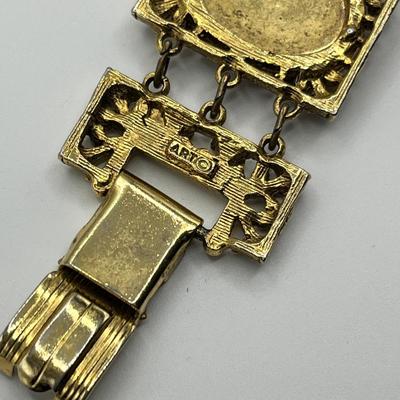 Lot 486 Art Gold Plated bracelet with lockets