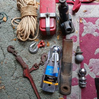 Variety of Automotive needs, hitch, balls, chain, chain binder and more