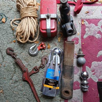 Variety of Automotive needs, hitch, balls, chain, chain binder and more