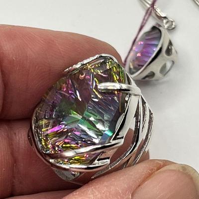 Lot 494 Mystic Topaz on Silver Set