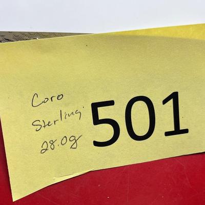 Lot 501 Gold on Sterling Coro style pin