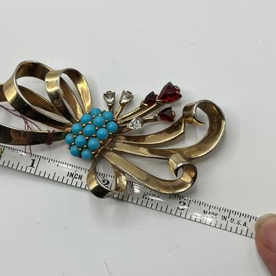 Lot 501 Gold on Sterling Coro style pin