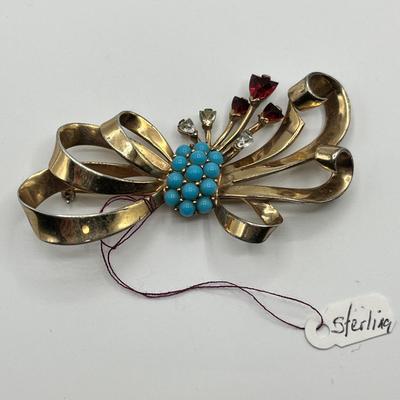 Lot 501 Gold on Sterling Coro style pin
