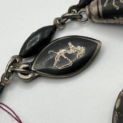 Lot 502 Black enamel on Sterling Jewelry