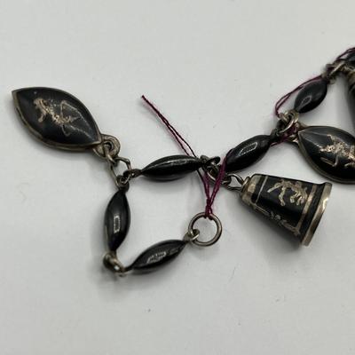 Lot 502 Black enamel on Sterling Jewelry