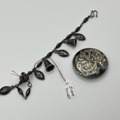 Lot 502 Black enamel on Sterling Jewelry
