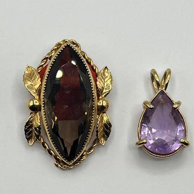 Lot 504 Antique Gold Filled Brooch & Gold Plated Pendant