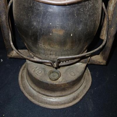 Vintage kerosene lantern marked C.T. HAM MFG. CO.No. 0