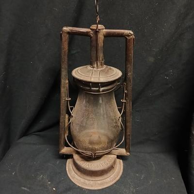 Vintage kerosene lantern marked C.T. HAM MFG. CO.No. 0