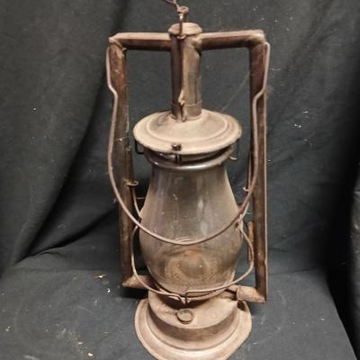 Vintage kerosene lantern marked C.T. HAM MFG. CO.No. 0