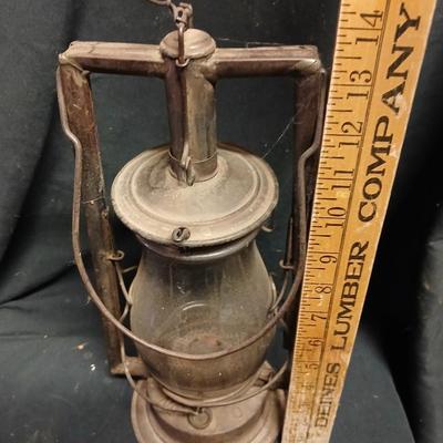 Vintage kerosene lantern marked C.T. HAM MFG. CO.No. 0