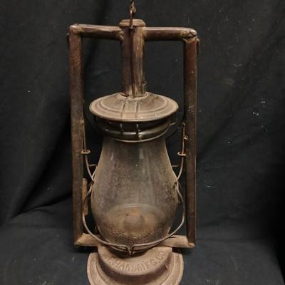 Vintage kerosene lantern marked C.T. HAM MFG. CO.No. 0