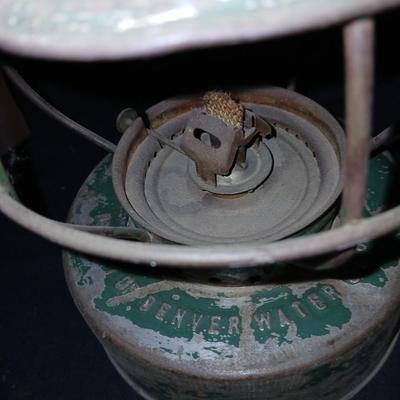 Vintage kerosene lantern marked Handlan USA Property of Denver Water Dept.