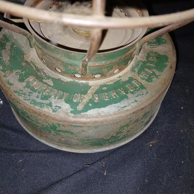 Vintage kerosene lantern marked Handlan USA Property of Denver Water Dept.