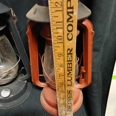 Three Vintage kerosene lantern adapted to be solar