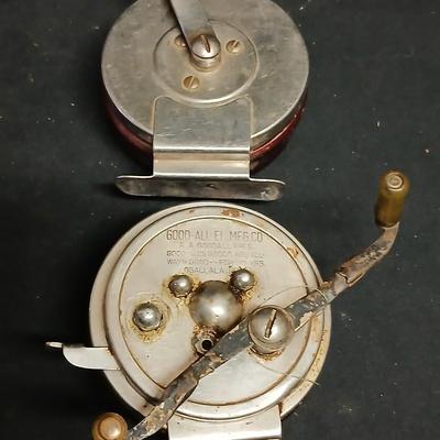 Two vintage Good-All Mfg. fishing reels