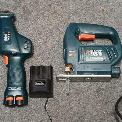 Black and Decker saws all with batteries and charger and Electric Black and decker Jig saw