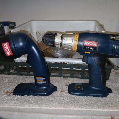 Ryobi Power tool set, with 2 batteries and charger, Drill, flashlight, and circular saw