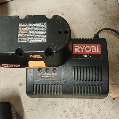 Ryobi Power tool set, with 2 batteries and charger, Drill, flashlight, and circular saw