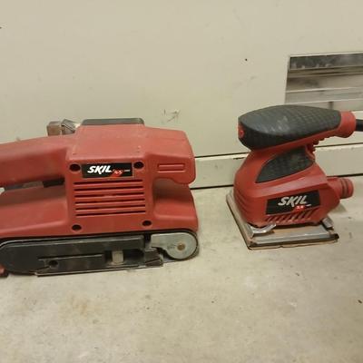 Two Electric Skill sanders - Belt sander and palm sander