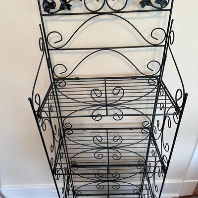 Metal Four Shelf Foldable Bakers Rack