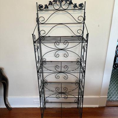 Metal Four Shelf Foldable Bakers Rack
