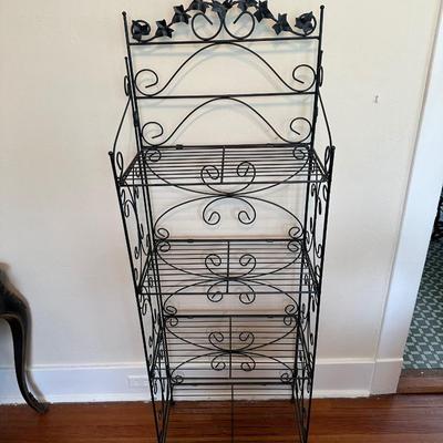 Metal Four Shelf Foldable Bakers Rack