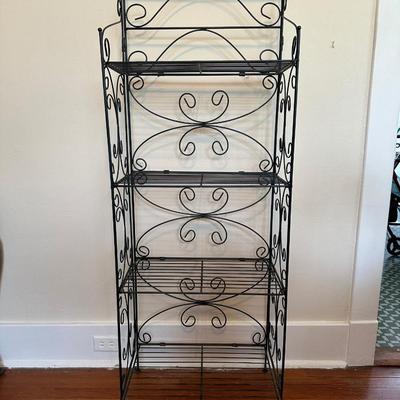 Metal Four Shelf Foldable Bakers Rack