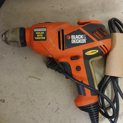 Black and Decker electric drill and a drill master heat gun