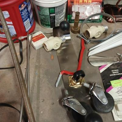 Household hardware, shelving brackets, pulleys, small sewer snake, paint thinner, and MUCH MUCH more!