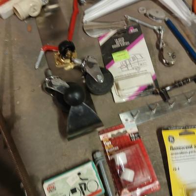 Household hardware, shelving brackets, pulleys, small sewer snake, paint thinner, and MUCH MUCH more!